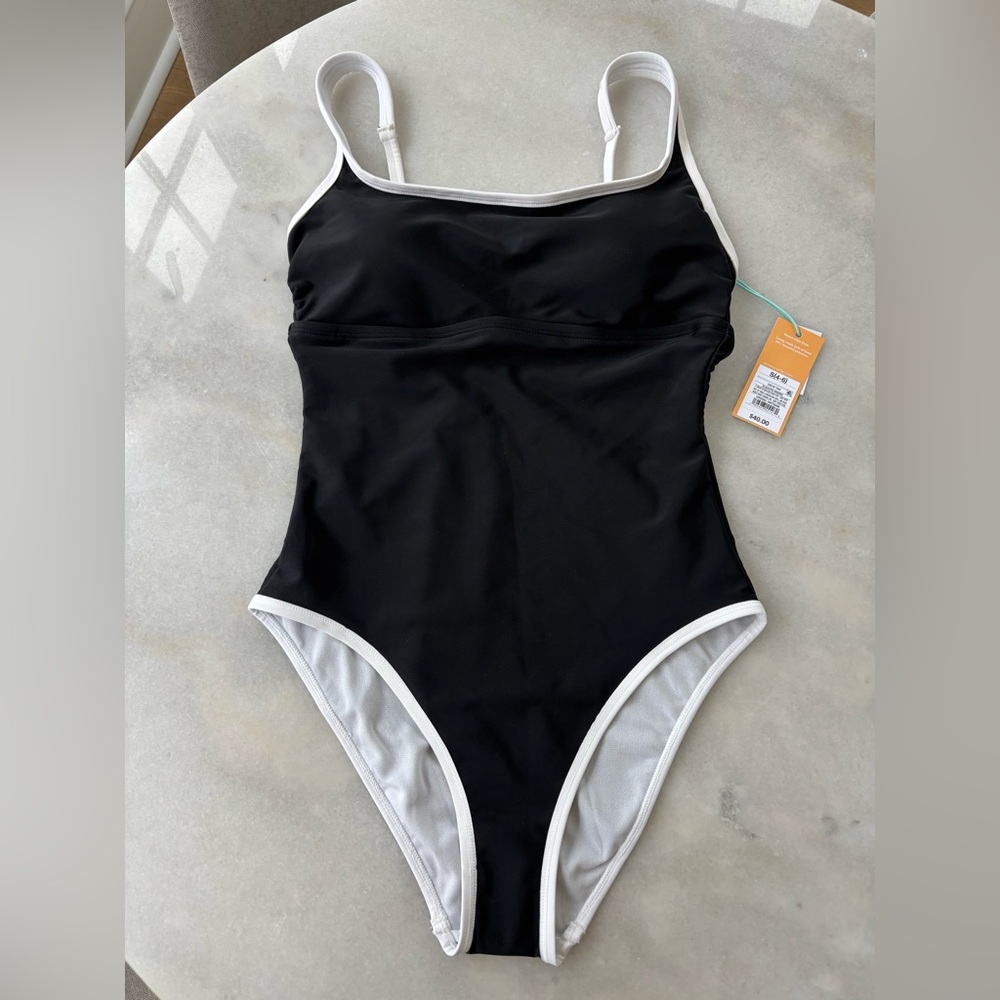 Ladies black and white swimsuit